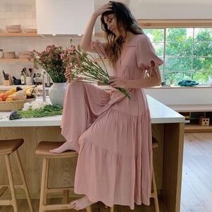 CHRISTY DAWN Augusta Wrap Dress Blush S NWT